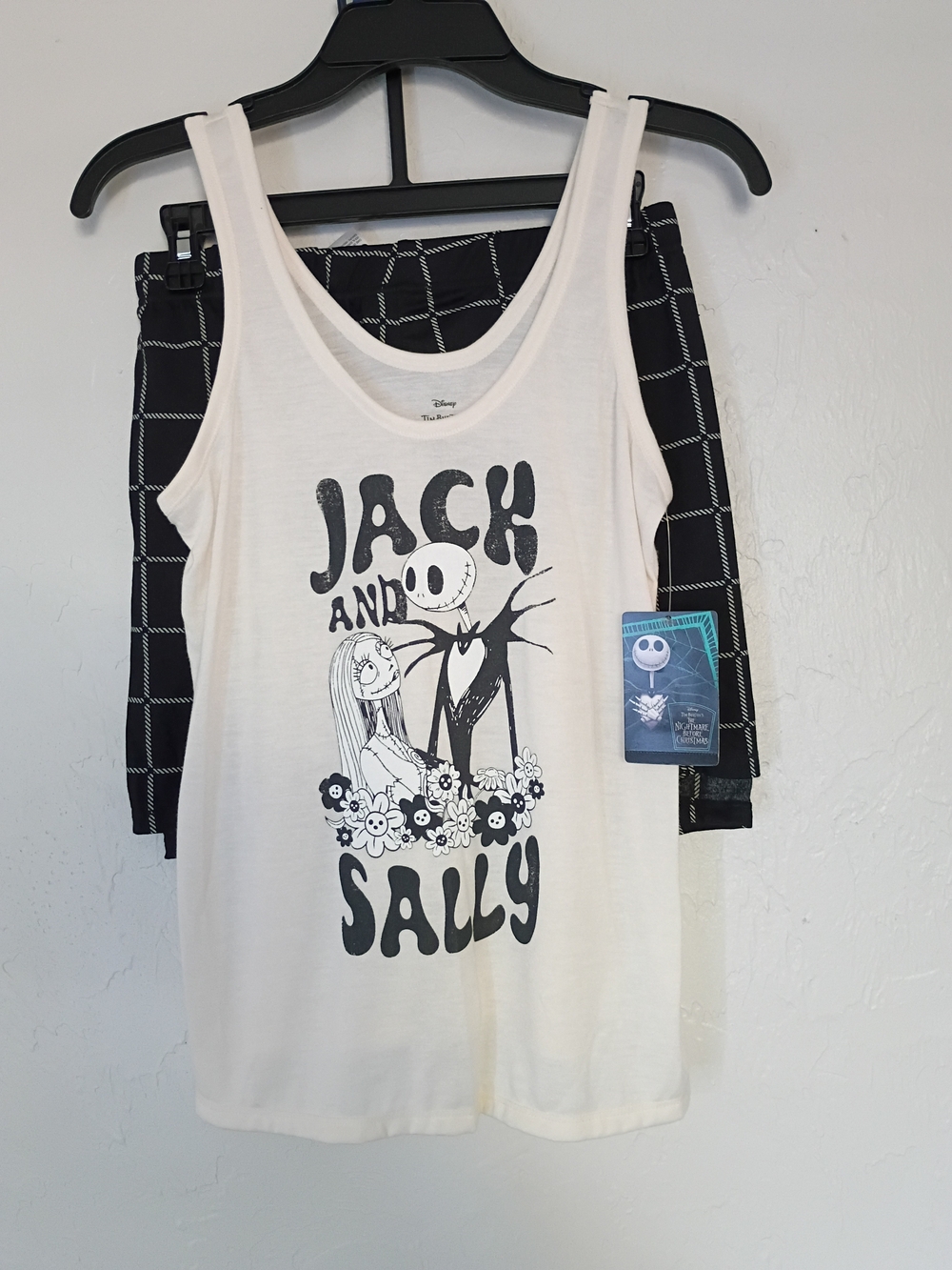 Disney White Jack and Sally Graphic Tank